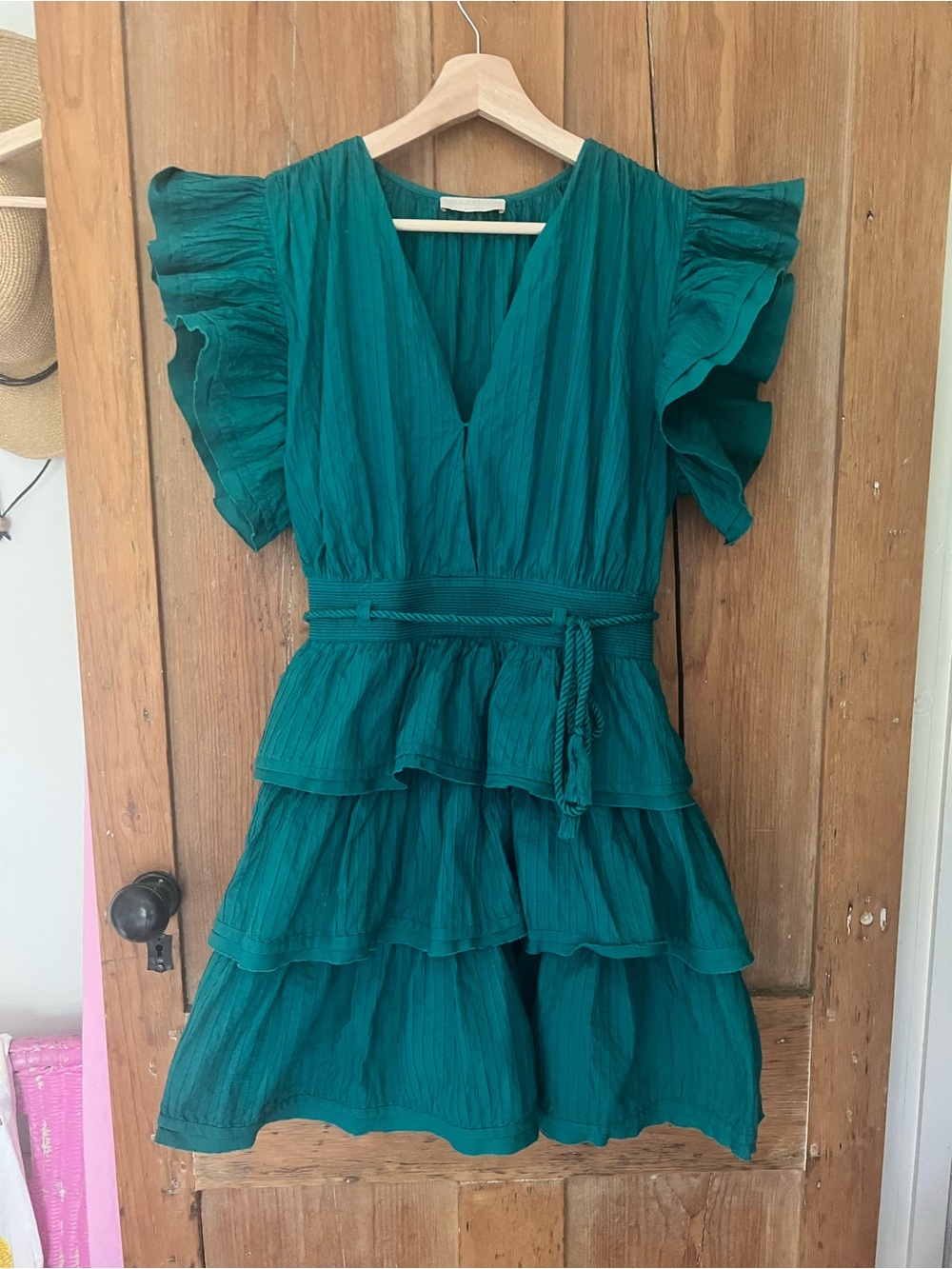 Ulla Johnson Teal Tiered Ruffle Dress